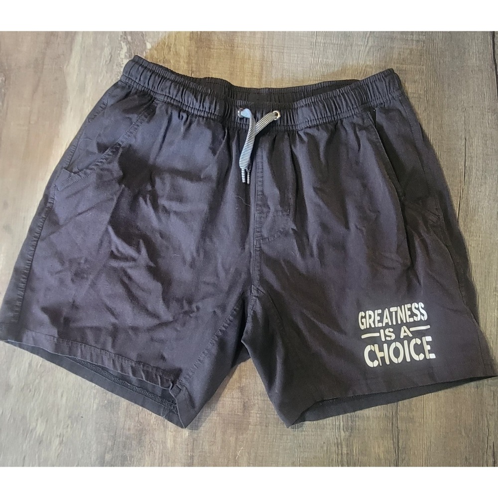 Burlebo Athletic Shorts Men Small 5" Inseam Black Lined Greatness Is A Choice